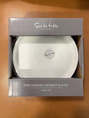 Sur La Table White Ceramic Dessert Plates - Set of 4